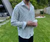 Beyaz Siyah Çizgili Gömlek