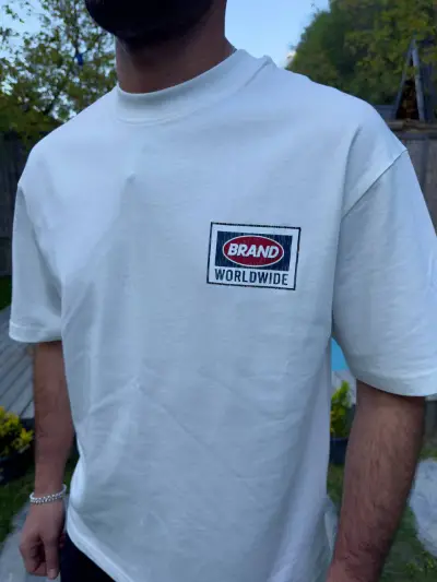 Beyaz Oversize Baskılı Tshirt