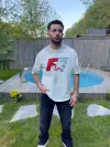 Beyaz Oversize F23 Baskılı Tshirt