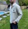 Bej Beyaz Çizgili Oversize Gömlek