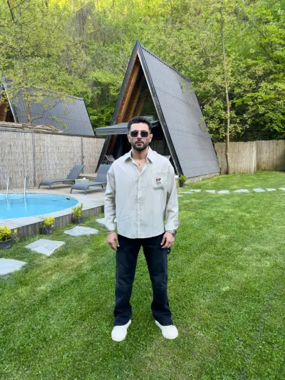 Bej Beyaz Çizgili Oversize Gömlek