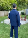 Lacivert Müslin Kumaş Gömlek Pantolon Takım