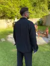 Siyah Müslin Kumaş Gömlek Pantolon Takım