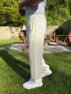 Krem Müslin Kumaş Pantolon