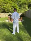 Beyaz Müslin Kumaş Gömlek Pantolon Takım