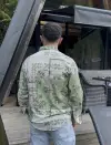 Yeşil Desenli Oversize Gömlek