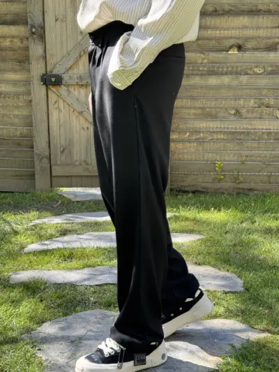 Siyah Oversize Kumaş Pantolon