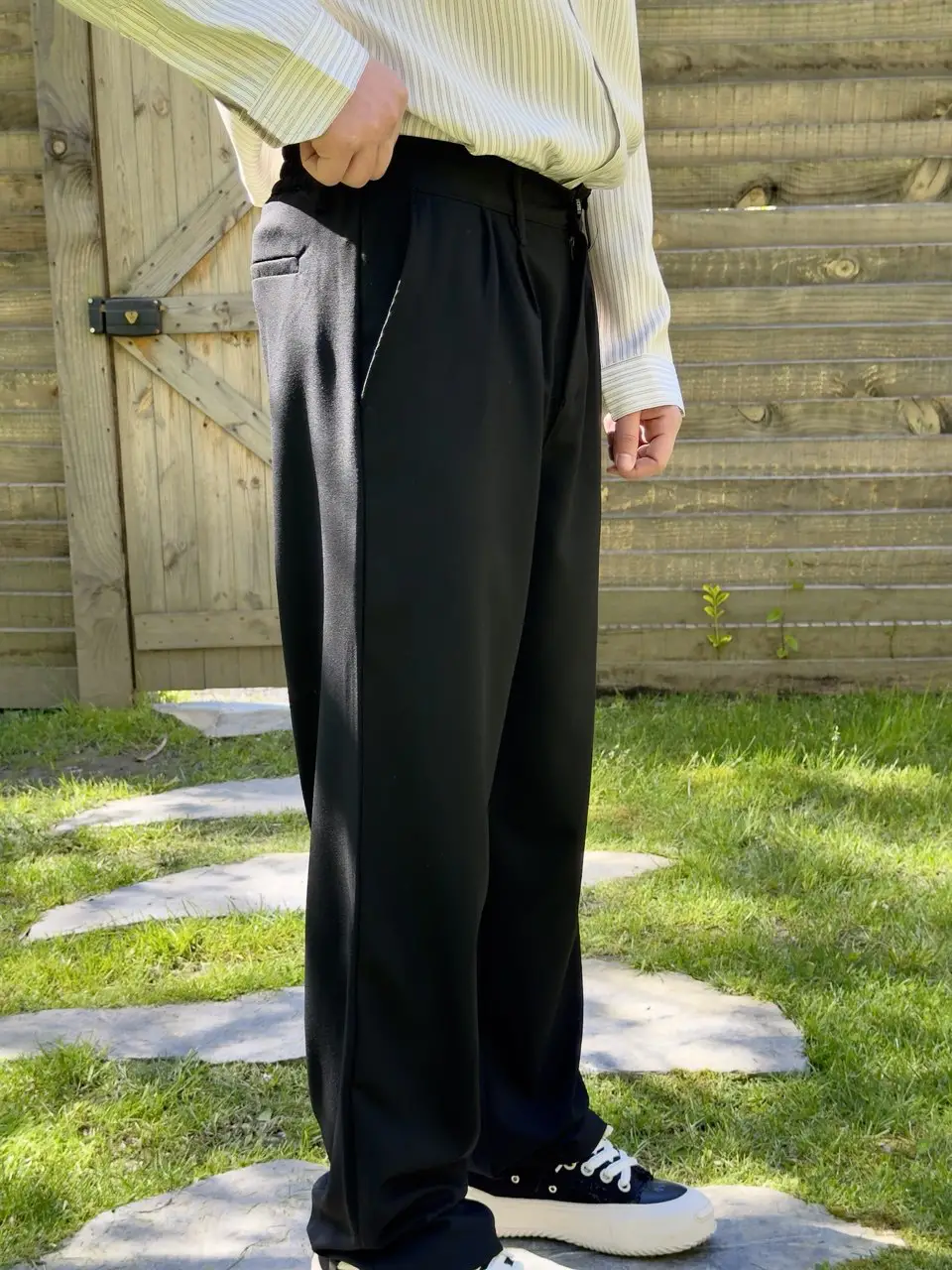 Siyah Oversize Kumaş Pantolon